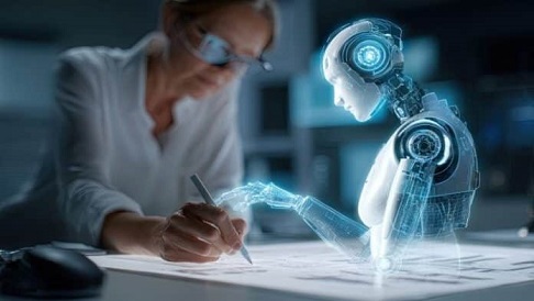 Illustration of autonomous AI agents making decisions and raising questions about legal responsibility